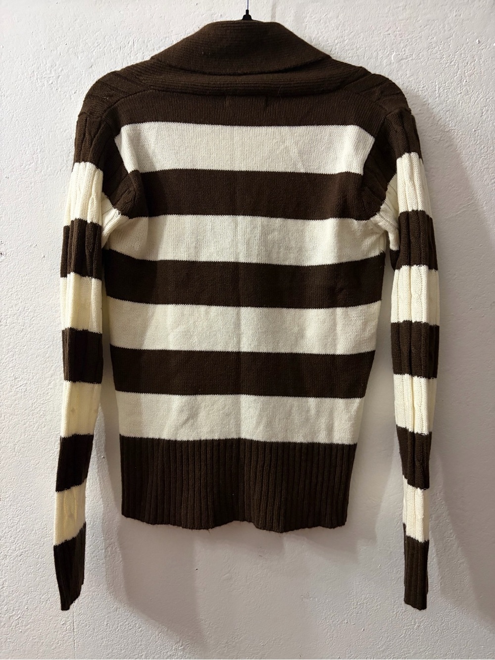 Brown and Cream Button Cardigan - Picture 2 of 5